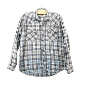 Cold Storage Men's Pearl Snap Shirt Multicolor Medium Long Sleeve Plaid Cotton